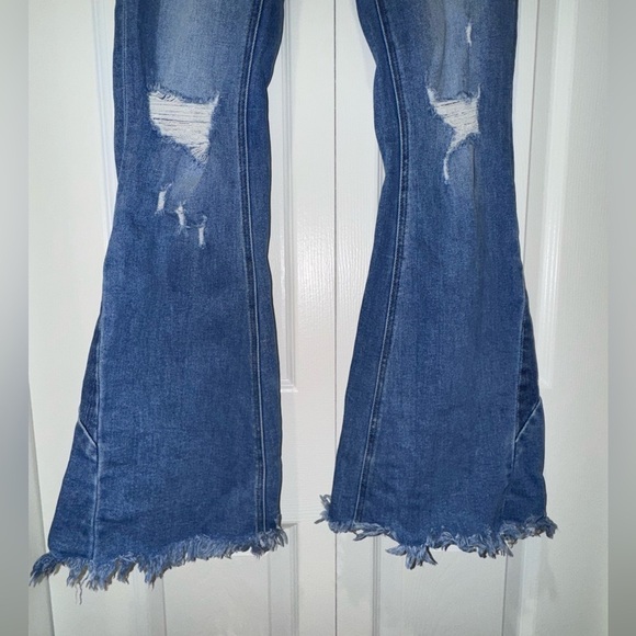 Altar’d State High Rise, distressed, super Flare Jeans size 28. GUC - Picture 2 of 13